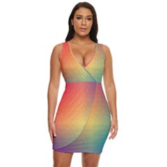 Colorful Rainbow Draped Bodycon Dress