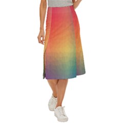 Colorful Rainbow Midi Panel Skirt by artworkshop