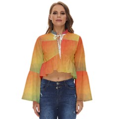 Colorful Rainbow Boho Long Bell Sleeve Top