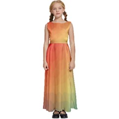 Colorful Rainbow Kids  Satin Sleeveless Maxi Dress by artworkshop