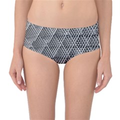 Grid Wire Mesh Stainless Rods Metal Mid-waist Bikini Bottoms by artworkshop