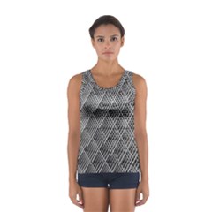 Grid Wire Mesh Stainless Rods Metal Sport Tank Top  by artworkshop