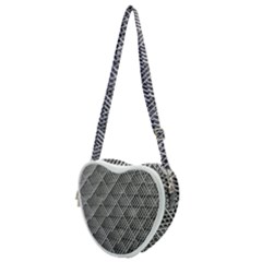 Grid Wire Mesh Stainless Rods Metal Heart Shoulder Bag by artworkshop