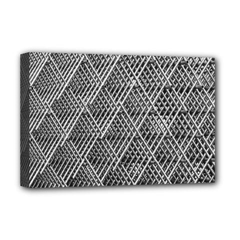 Grid Wire Mesh Stainless Rods Metal Deluxe Canvas 18  X 12  (stretched) by artworkshop