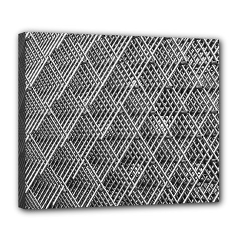 Grid Wire Mesh Stainless Rods Metal Deluxe Canvas 24  X 20  (stretched) by artworkshop