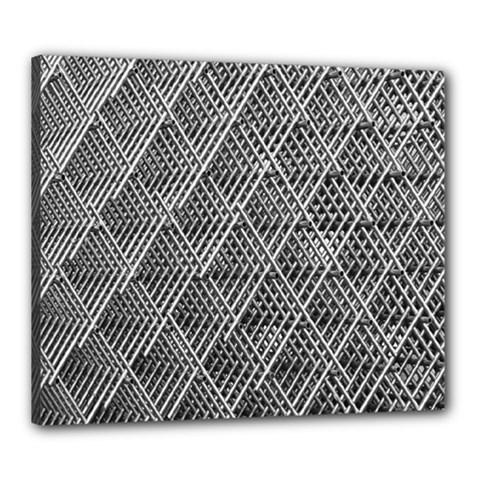 Grid Wire Mesh Stainless Rods Metal Canvas 24  X 20  (stretched) by artworkshop