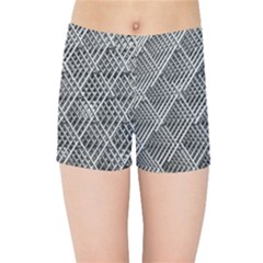 Grid Wire Mesh Stainless Rods Metal Kids  Sports Shorts by artworkshop