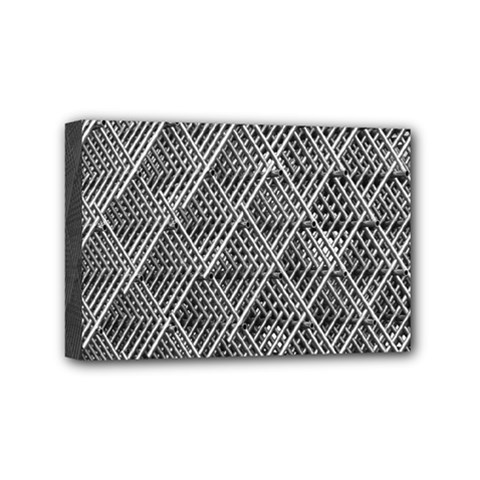 Grid Wire Mesh Stainless Rods Metal Mini Canvas 6  X 4  (stretched) by artworkshop