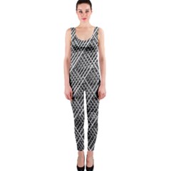 Grid Wire Mesh Stainless Rods Metal One Piece Catsuit by artworkshop