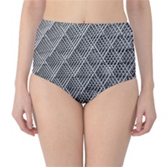 Grid Wire Mesh Stainless Rods Metal Classic High-waist Bikini Bottoms by artworkshop