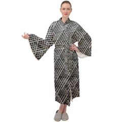 Grid Wire Mesh Stainless Rods Metal Maxi Velour Kimono by artworkshop