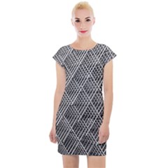 Grid Wire Mesh Stainless Rods Metal Cap Sleeve Bodycon Dress by artworkshop