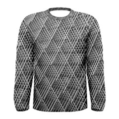 Grid Wire Mesh Stainless Rods Metal Men s Long Sleeve Tee by artworkshop