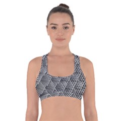 Grid Wire Mesh Stainless Rods Metal Cross Back Sports Bra by artworkshop