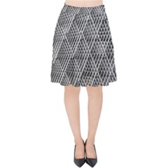 Grid Wire Mesh Stainless Rods Metal Velvet High Waist Skirt by artworkshop