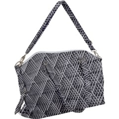 Grid Wire Mesh Stainless Rods Metal Canvas Crossbody Bag by artworkshop