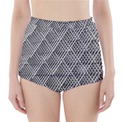 Grid Wire Mesh Stainless Rods Metal High-waisted Bikini Bottoms by artworkshop