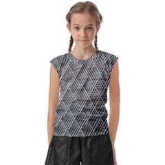 Grid Wire Mesh Stainless Rods Metal Kids  Raglan Cap Sleeve Tee by artworkshop