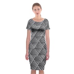 Grid Wire Mesh Stainless Rods Metal Classic Short Sleeve Midi Dress by artworkshop