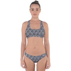 Grid Wire Mesh Stainless Rods Metal Cross Back Hipster Bikini Set by artworkshop