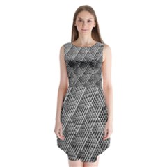 Grid Wire Mesh Stainless Rods Metal Sleeveless Chiffon Dress   by artworkshop