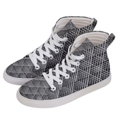 Grid Wire Mesh Stainless Rods Metal Women s Hi-top Skate Sneakers by artworkshop