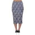 Grid Wire Mesh Stainless Rods Metal Velvet Midi Pencil Skirt View2