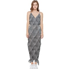 Grid Wire Mesh Stainless Rods Metal Sleeveless Tie Ankle Chiffon Jumpsuit by artworkshop