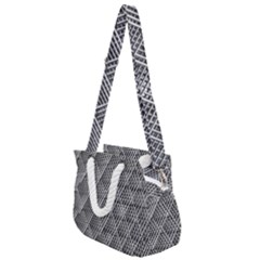 Grid Wire Mesh Stainless Rods Metal Rope Handles Shoulder Strap Bag by artworkshop