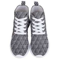 Grid Wire Mesh Stainless Rods Metal Women s Lightweight High Top Sneakers by artworkshop