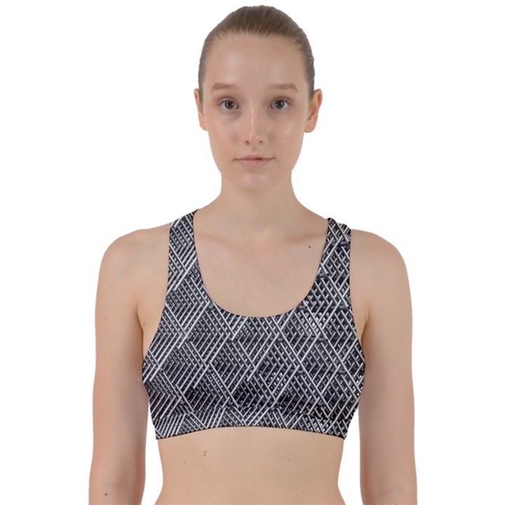 Grid Wire Mesh Stainless Rods Metal Back Weave Sports Bra