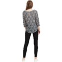 Grid Wire Mesh Stainless Rods Metal Chiffon Quarter Sleeve Blouse View2