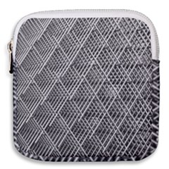 Grid Wire Mesh Stainless Rods Metal Mini Square Pouch by artworkshop