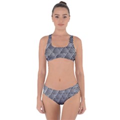 Grid Wire Mesh Stainless Rods Metal Criss Cross Bikini Set by artworkshop