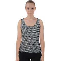 Grid Wire Mesh Stainless Rods Metal Velvet Tank Top by artworkshop