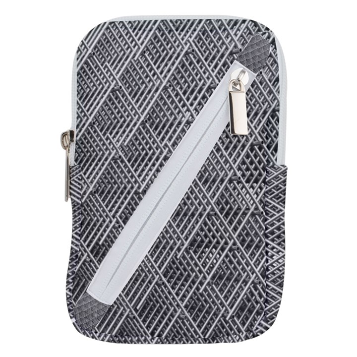 Grid Wire Mesh Stainless Rods Metal Belt Pouch Bag (Large)