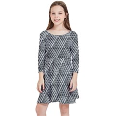 Grid Wire Mesh Stainless Rods Metal Kids  Quarter Sleeve Skater Dress by artworkshop