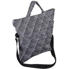 Grid Wire Mesh Stainless Rods Metal Fold Over Handle Tote Bag by artworkshop