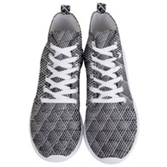 Grid Wire Mesh Stainless Rods Metal Men s Lightweight High Top Sneakers by artworkshop