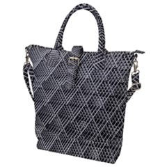 Grid Wire Mesh Stainless Rods Metal Buckle Top Tote Bag by artworkshop