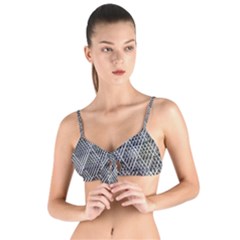 Grid Wire Mesh Stainless Rods Metal Tie Up Cut Bikini Top by artworkshop