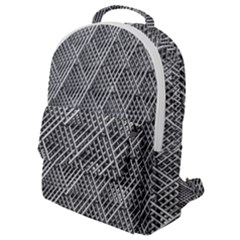 Grid Wire Mesh Stainless Rods Metal Flap Pocket Backpack (small) by artworkshop