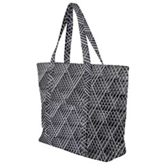 Grid Wire Mesh Stainless Rods Metal Zip Up Canvas Bag by artworkshop