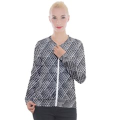 Grid Wire Mesh Stainless Rods Metal Casual Zip Up Jacket by artworkshop