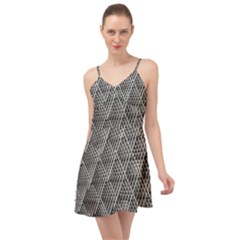 Grid Wire Mesh Stainless Rods Metal Summer Time Chiffon Dress by artworkshop