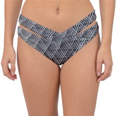 Grid Wire Mesh Stainless Rods Metal Double Strap Halter Bikini Bottom by artworkshop