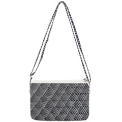 Grid Wire Mesh Stainless Rods Metal Double Gusset Crossbody Bag by artworkshop