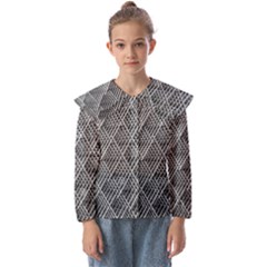 Grid Wire Mesh Stainless Rods Metal Kids  Peter Pan Collar Blouse