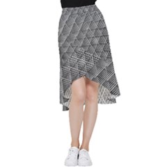 Grid Wire Mesh Stainless Rods Metal Frill Hi Low Chiffon Skirt by artworkshop