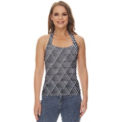 Grid Wire Mesh Stainless Rods Metal Basic Halter Top